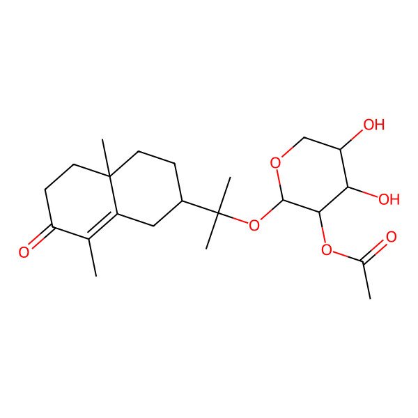 2D Structure of [2-[2-(4a,8-Dimethyl-7-oxo-1,2,3,4,5,6-hexahydronaphthalen-2-yl)propan-2-yloxy]-4,5-dihydroxyoxan-3-yl] acetate