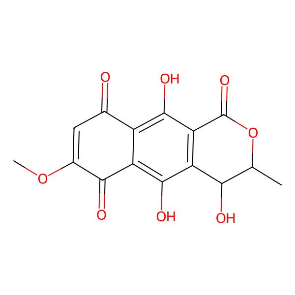 2D Structure of 4,5,10-Trihydroxy-7-methoxy-3-methyl-3,4-dihydrobenzo[g]isochromene-1,6,9-trione