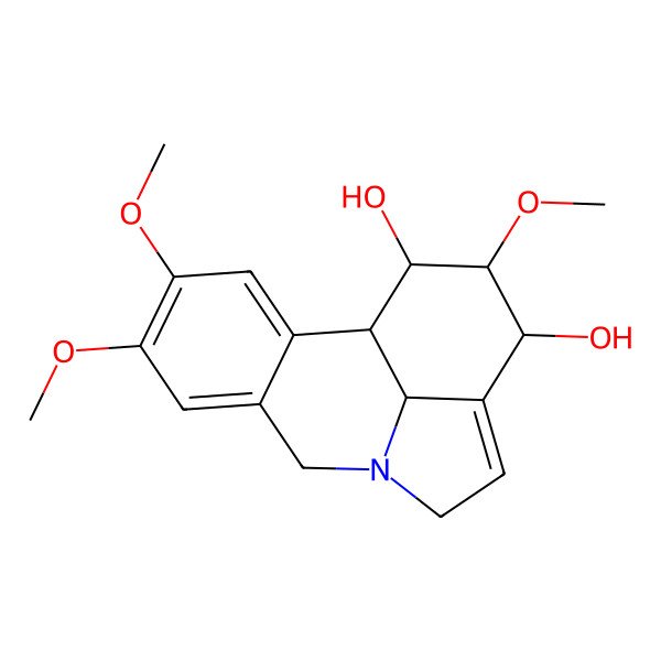 2D Structure of 4,5,14-Trimethoxy-9-azatetracyclo[7.6.1.02,7.012,16]hexadeca-2,4,6,11-tetraene-13,15-diol