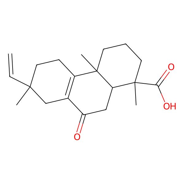 2D Structure of (1R,4aS,7S,10aR)-7-Ethenyl-1,2,3,4,4a,5,6,7,8,9,10,10a-dodecahydro-1,4a,7-trimethyl-9-oxo-1-phenanthrenecarboxylic acid 2D Structure of (1R,4aS,7S,10aR)-7-Ethenyl-1,2,3,4,4a,5,6,7,8,9,10,10a-dodecahydro-1,4a,7-trimethyl-9-oxo-1-phenanthrenecarboxylic acid