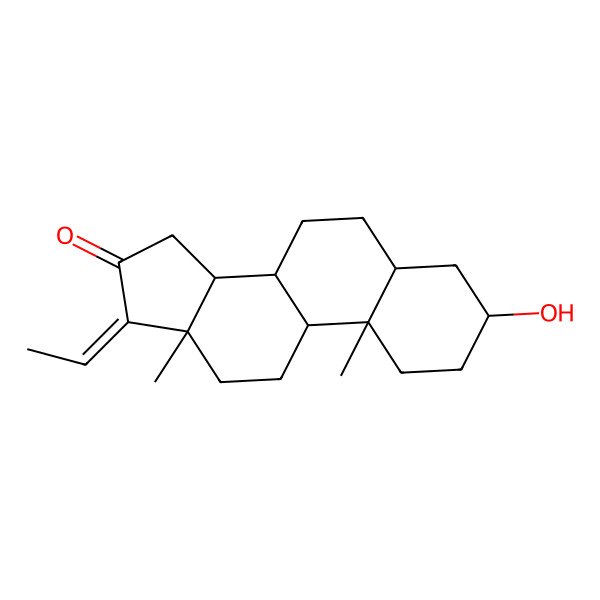 2D Structure of 17-ethylidene-3-hydroxy-10,13-dimethyl-2,3,4,5,6,7,8,9,11,12,14,15-dodecahydro-1H-cyclopenta[a]phenanthren-16-one