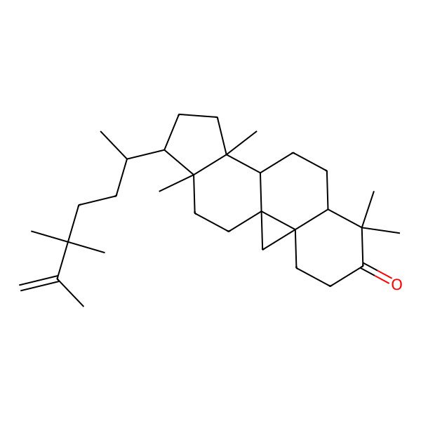 2D Structure of 7,7,12,16-Tetramethyl-15-(5,5,6-trimethylhept-6-en-2-yl)pentacyclo[9.7.0.01,3.03,8.012,16]octadecan-6-one