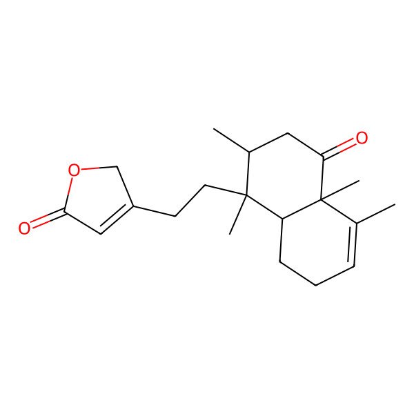 2D Structure of 3-[2-[(1R,2R,4aR,8aS)-1,2,4a,5-tetramethyl-4-oxo-3,7,8,8a-tetrahydro-2H-naphthalen-1-yl]ethyl]-2H-furan-5-one