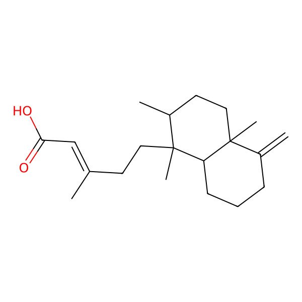 2D Structure of (E)-5-[(1S,2R,4aR,8aR)-1,2,4a-trimethyl-5-methylidene-3,4,6,7,8,8a-hexahydro-2H-naphthalen-1-yl]-3-methylpent-2-enoic acid