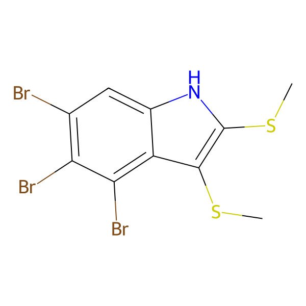2D Structure of 4,5,6-tribromo-2,3-bis(methylsulfanyl)-1H-indole