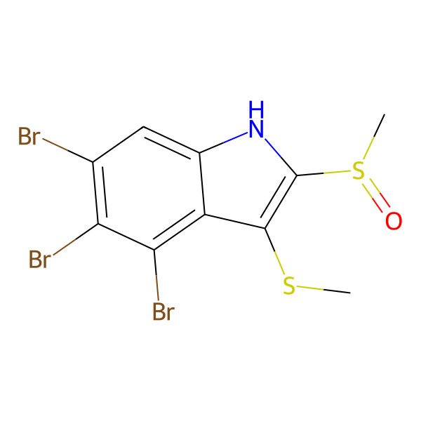 2D Structure of 4,5,6-tribromo-3-methylsulfanyl-2-[(R)-methylsulfinyl]-1H-indole