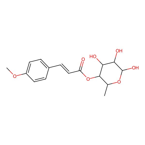 2D Structure of (4,5,6-Trihydroxy-2-methyloxan-3-yl) 3-(4-methoxyphenyl)prop-2-enoate