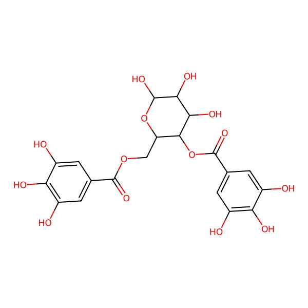 2D Structure of [4,5,6-Trihydroxy-3-(3,4,5-trihydroxybenzoyl)oxyoxan-2-yl]methyl 3,4,5-trihydroxybenzoate