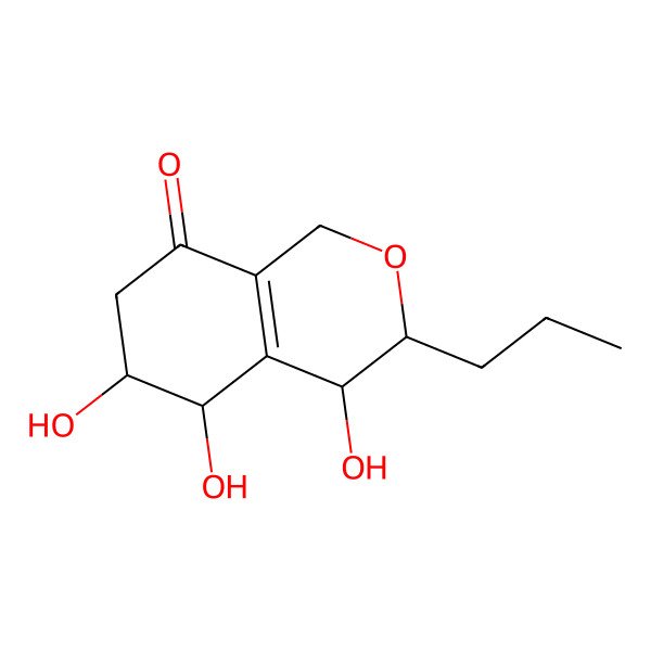 2D Structure of 4,5,6-Trihydroxy-3-propyl-1,3,4,5,6,7-hexahydroisochromen-8-one