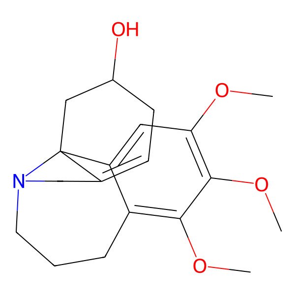 2D Structure of 4,5,6-Trimethoxy-11-azatetracyclo[9.7.0.01,14.02,7]octadeca-2,4,6,14-tetraen-17-ol