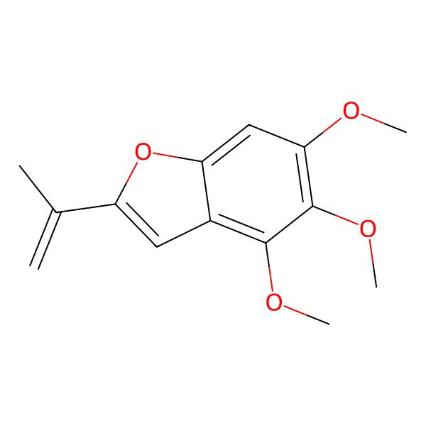 2D Structure of 4,5,6-Trimethoxy-2-prop-1-en-2-yl-1-benzofuran