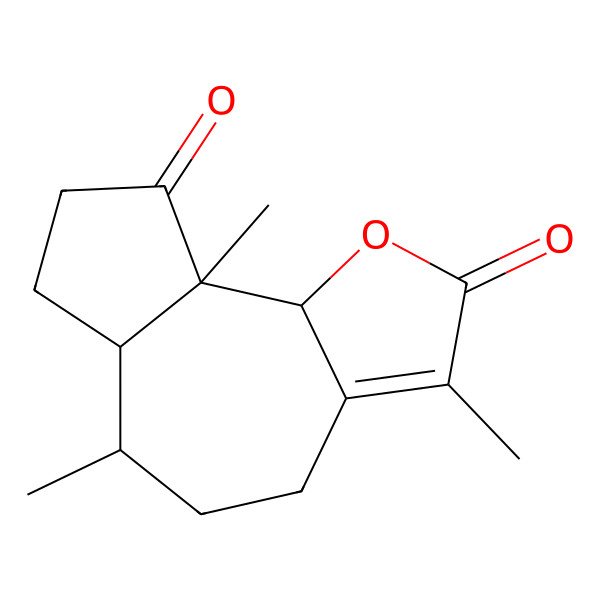 2D Structure of (6S,6aS,9aR,9bR)-3,6,9a-trimethyl-5,6,6a,7,8,9b-hexahydro-4H-azuleno[8,7-b]furan-2,9-dione