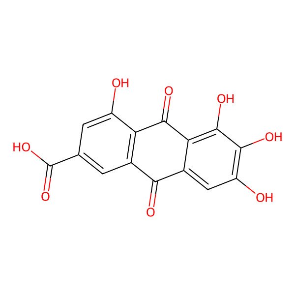 2D Structure of 4,5,6,7-Tetrahydroxy-9,10-dihydro-9,10-dioxoanthracene-2-carboxylic acid