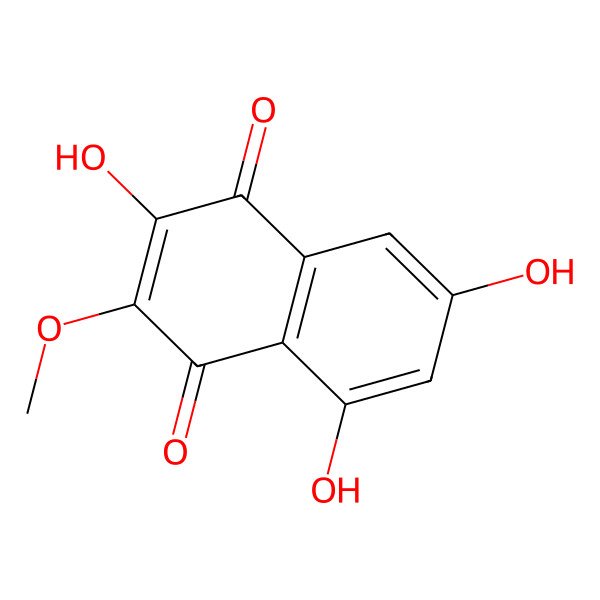 2D Structure of 4,5,7-Trihydroxy-3-methoxynaphthalene-1,2-dione