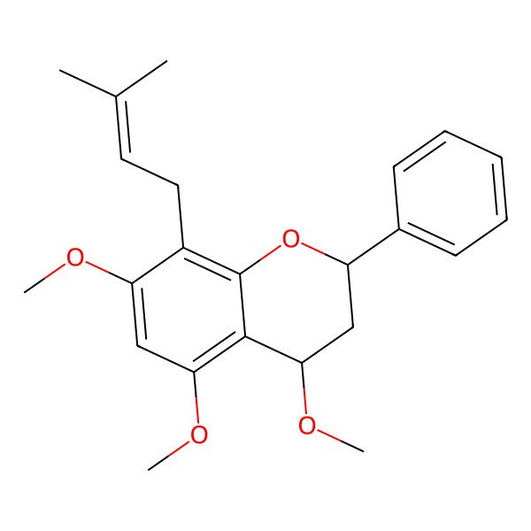 2D Structure of 4,5,7-Trimethoxy-8-prenyl-flavan