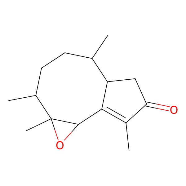 2D Structure of 4,5,8,12-Tetramethyl-3-oxatricyclo[7.3.0.02,4]dodec-1(12)-en-11-one