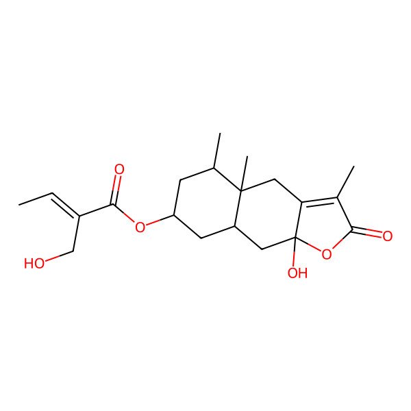 2D Structure of [(4aR,5S,7R,8aR,9aS)-9a-hydroxy-3,4a,5-trimethyl-2-oxo-5,6,7,8,8a,9-hexahydro-4H-benzo[f][1]benzofuran-7-yl] (Z)-2-(hydroxymethyl)but-2-enoate