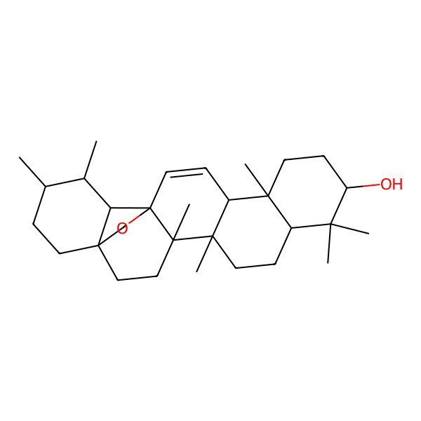 2D Structure of 4,5,9,9,13,19,20-Heptamethyl-24-oxahexacyclo[15.5.2.01,18.04,17.05,14.08,13]tetracos-15-en-10-ol
