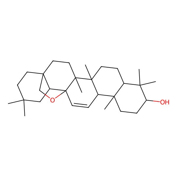 2D Structure of 4,5,9,9,13,20,20-Heptamethyl-24-oxahexacyclo[15.5.2.01,18.04,17.05,14.08,13]tetracos-15-en-10-ol