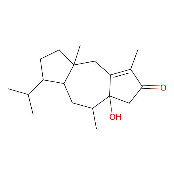 2D Structure of (3aS,4S,5aS,6R,8aR)-3a-hydroxy-1,4,8a-trimethyl-6-propan-2-yl-3,4,5,5a,6,7,8,9-octahydrocyclopenta[f]azulen-2-one