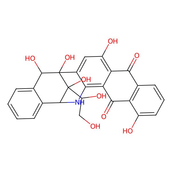 2D Structure of 25-(1,2-Dihydroxyethyl)-1,4,11,24,25-pentahydroxy-16-azahexacyclo[15.7.1.02,15.05,14.07,12.018,23]pentacosa-2,4,7(12),8,10,14,18,20,22-nonaene-6,13-dione