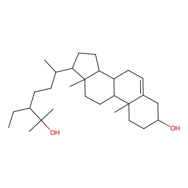 2D Structure of 17-(5-ethyl-6-hydroxy-6-methylheptan-2-yl)-10,13-dimethyl-2,3,4,7,8,9,11,12,14,15,16,17-dodecahydro-1H-cyclopenta[a]phenanthren-3-ol