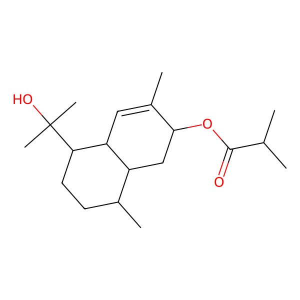 2D Structure of [5-(2-Hydroxypropan-2-yl)-3,8-dimethyl-1,2,4a,5,6,7,8,8a-octahydronaphthalen-2-yl] 2-methylpropanoate