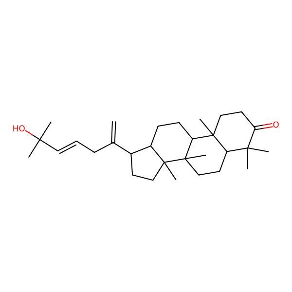 2D Structure of 17-(6-Hydroxy-6-methylhepta-1,4-dien-2-yl)-4,4,8,10,14-pentamethyl-1,2,5,6,7,9,11,12,13,15,16,17-dodecahydrocyclopenta[a]phenanthren-3-one