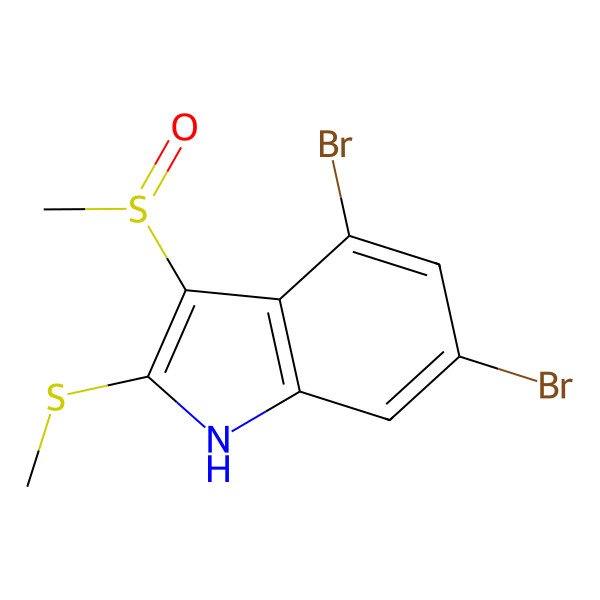 2D Structure of 4,6-dibromo-2-methylsulfanyl-3-methylsulfinyl-1H-indole