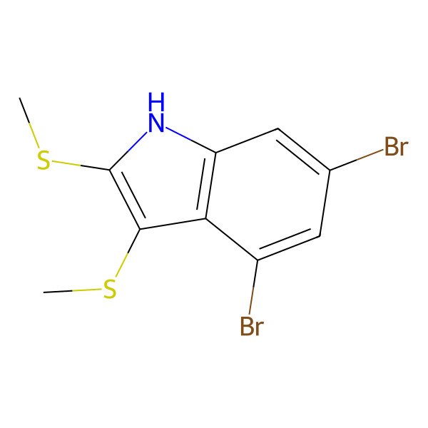 2D Structure of 4,6-Dibromo-2,3-bis(methylsulfanyl)-1H-indole