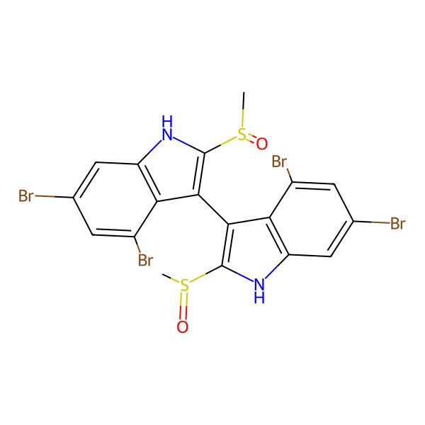 2D Structure of 4,6-dibromo-3-[4,6-dibromo-2-[(R)-methylsulfinyl]-1H-indol-3-yl]-2-[(S)-methylsulfinyl]-1H-indole
