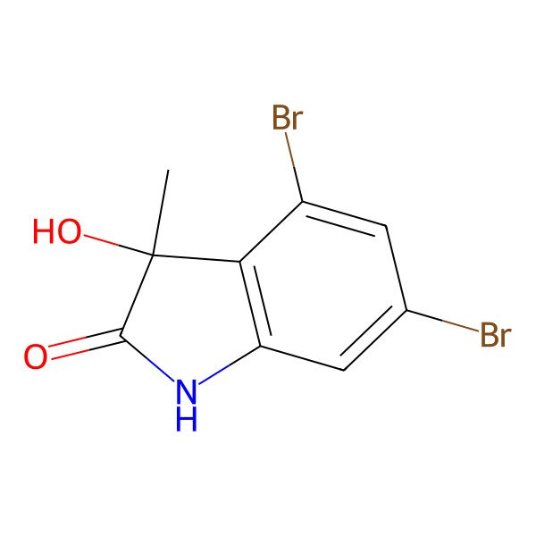 2D Structure of 4,6-dibromo-3-hydroxy-3-methyl-1H-indol-2-one