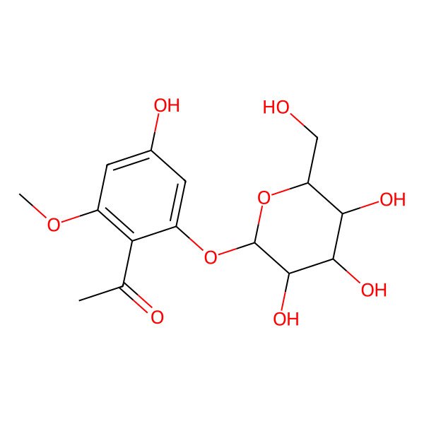 2D Structure of 4',6'-Dihydroxy-2'-methoxyacetophenone 6'-glucoside