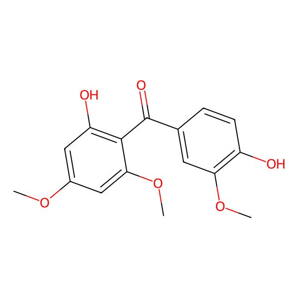 2D Structure of 4',6-Dihydroxy-2,3',4-trimethoxybenzophenone