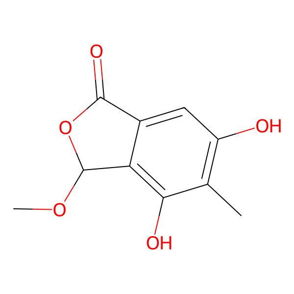 2D Structure of 4,6-dihydroxy-3-methoxy-5-methyl-3H-2-benzofuran-1-one