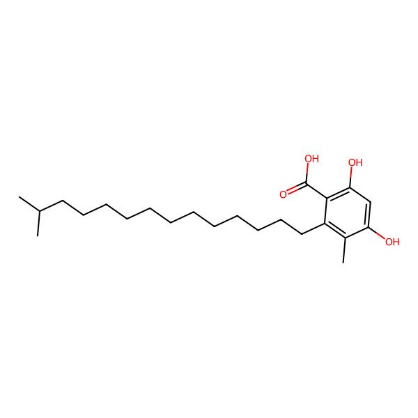 2D Structure of 4,6-Dihydroxy-3-methyl-2-(13-methyltetradecyl)benzoic acid