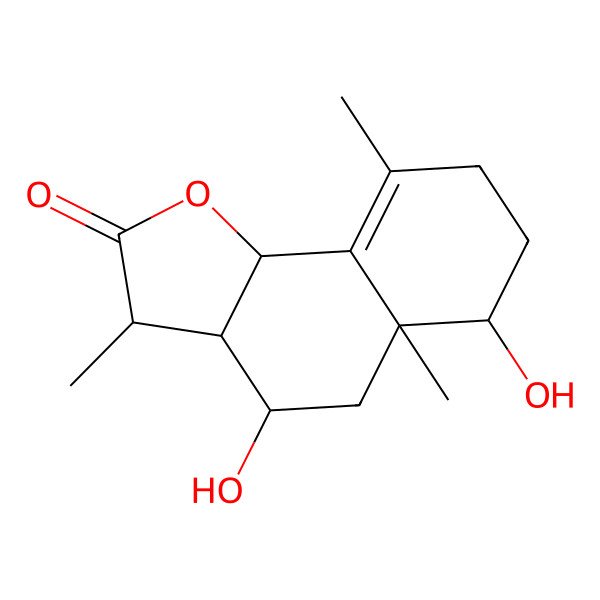 2D Structure of 4,6-Dihydroxy-3,5a,9-trimethyl-3,3a,4,5,6,7,8,9b-octahydrobenzo[g][1]benzofuran-2-one