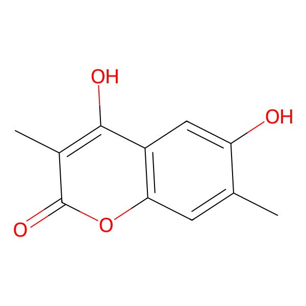 2D Structure of 4,6-Dihydroxy-3,7-dimethylcoumarin