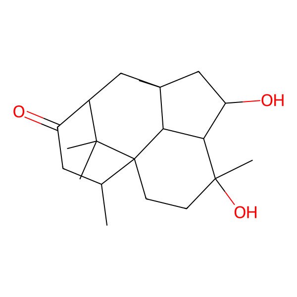 2D Structure of 4,6-Dihydroxy-4,8,13,15,15-pentamethyltetracyclo[6.5.1.11,10.05,14]pentadecan-11-one