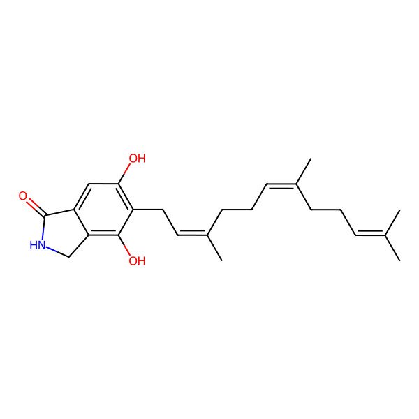 2D Structure of 4,6-Dihydroxy-5-(3,7,11-trimethyldodeca-2,6,10-trienyl)-2,3-dihydroisoindol-1-one