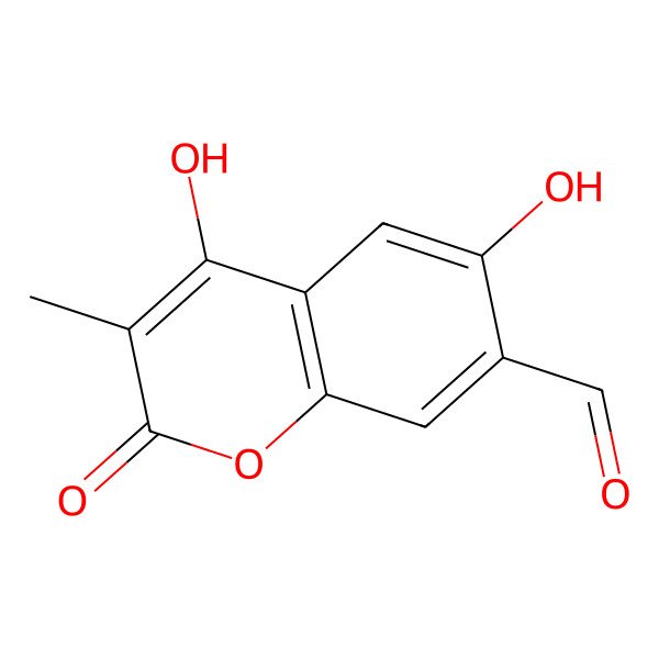 2D Structure of 4,6-Dihydroxy-7-formyl-3-methylcoumarin