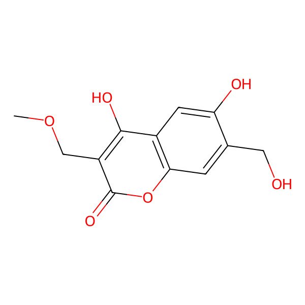 2D Structure of 4,6-Dihydroxy-7-hydroxymethyl-3-methoxymethylcoumarin
