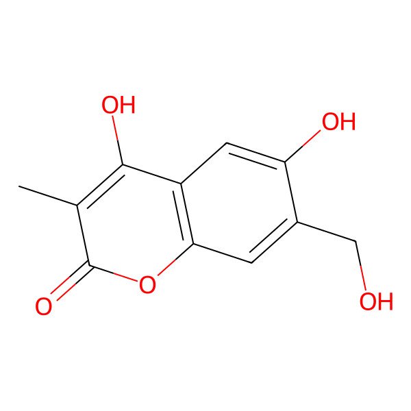 2D Structure of 4,6-Dihydroxy-7-hydroxymethyl-3-methylcoumarin