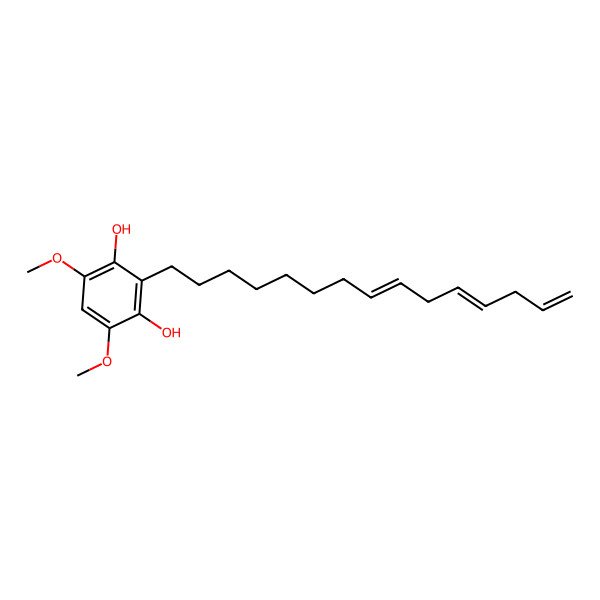 2D Structure of 4,6-Dimethoxy-2-pentadeca-8,11,14-trienylbenzene-1,3-diol
