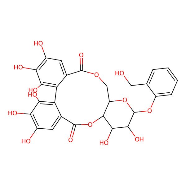 2D Structure of 4',6'-O-Hexahydroxydibenzoylsalicin