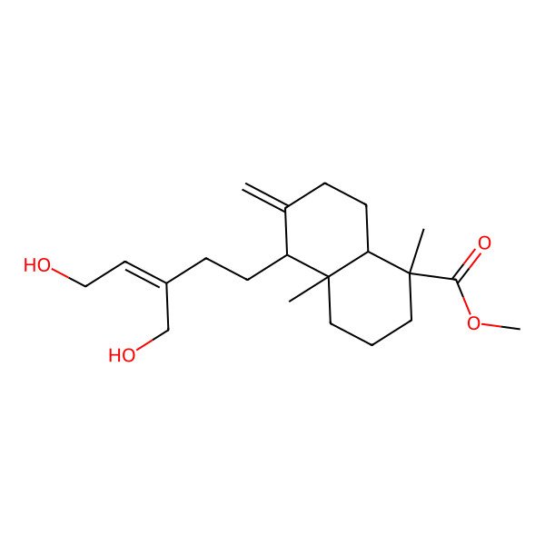 2D Structure of methyl (1S,4aR,5S,8aR)-5-[(Z)-5-hydroxy-3-(hydroxymethyl)pent-3-enyl]-1,4a-dimethyl-6-methylidene-3,4,5,7,8,8a-hexahydro-2H-naphthalene-1-carboxylate