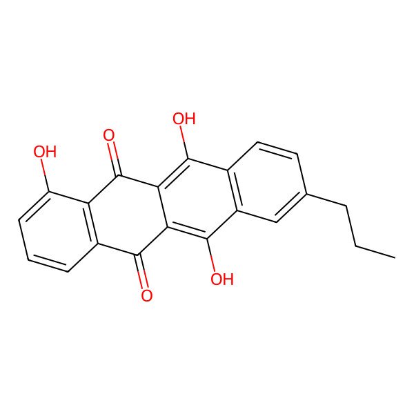2D Structure of 4,6,11-Trihydroxy-9-propyltetracene-5,12-dione