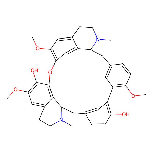 2D Structure of 6,20,25-Trimethoxy-15,30-dimethyl-23-oxa-15,30-diazaheptacyclo[22.6.2.13,7.18,12.114,18.027,31.022,33]pentatriaconta-3(35),4,6,8,10,12(34),18,20,22(33),24,26,31-dodecaene-9,21-diol
