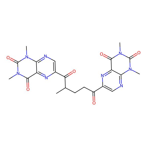 2D Structure of 6-[(4S)-5-(1,3-dimethyl-2,4-dioxopteridin-6-yl)-4-methyl-5-oxopentanoyl]-1,3-dimethylpteridine-2,4-dione
