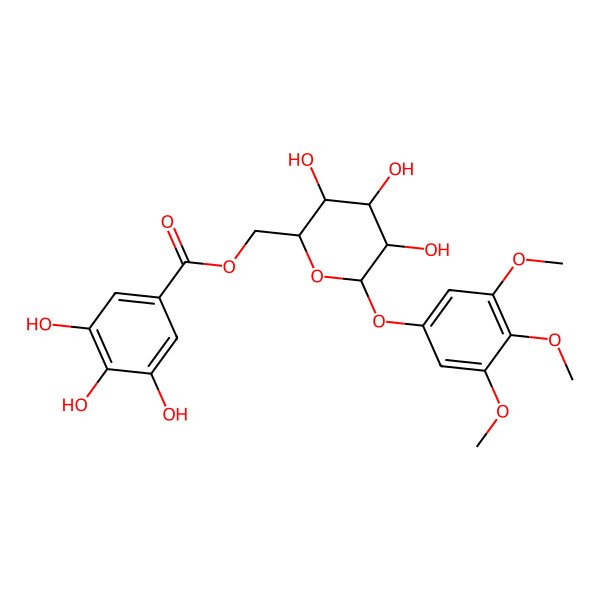 2D Structure of [(2R,3S,4S,5R,6S)-3,4,5-trihydroxy-6-(3,4,5-trimethoxyphenoxy)oxan-2-yl]methyl 3,4,5-trihydroxybenzoate